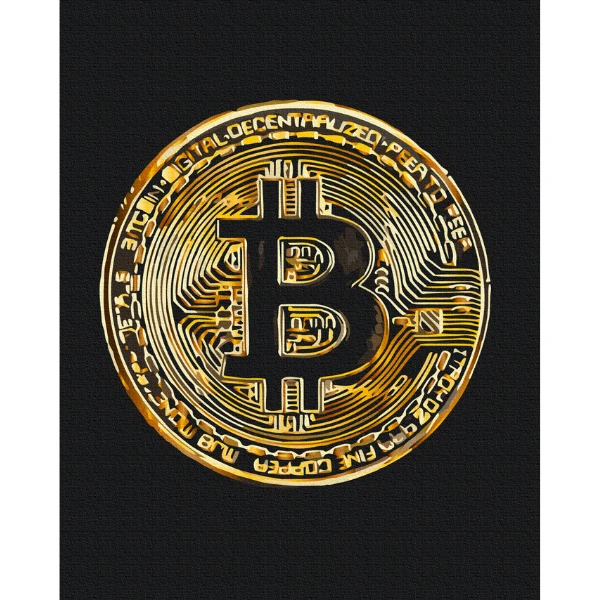 Pictură pe numere 40х50 cm (fără cutie)  – bitcoin 3