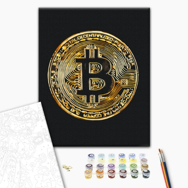Pictură pe numere 40х50 cm (fără cutie)  – bitcoin 2