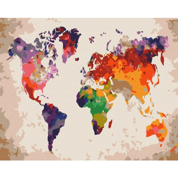 Pictură pe numere 40×50 cm (în cutie) – harta colorată 3