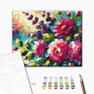 Pictură pe numere 40*50 cm (în cutie) – flori de vară. oleg loburak Thumbnail 2