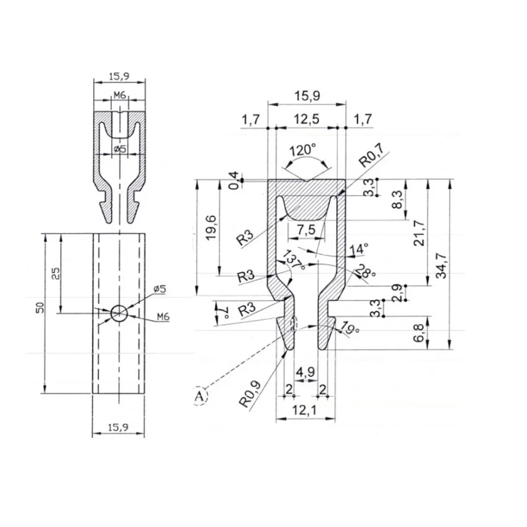 Средняя зажимная скоба h8154 alcer 2