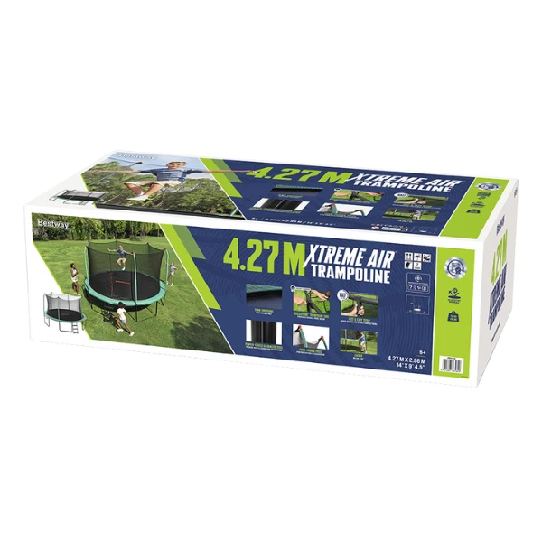 Bestway trambulină cu arcuri și protecție xtreme air, 427 x 286 cm, până la 113 kg 23