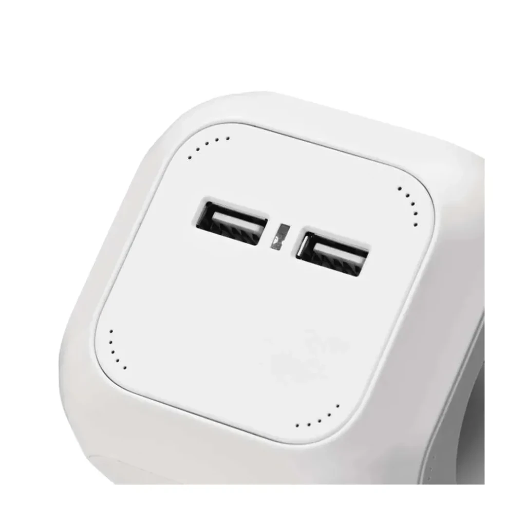 Prelungitor cu împământare 4 prize + 2 usb cub 1.9 m 16 a emos 4