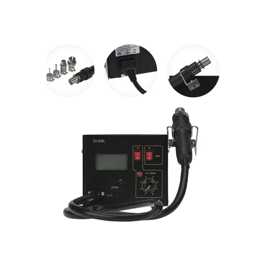 Stație de lipit digitală zd-939l 320 w 220 - 240 v 160 - 480 °с rexant 3