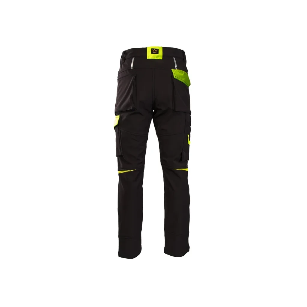 Pantaloni rival softshell 50 negru/galben seven kings 2