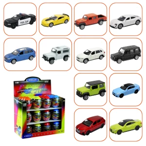 Коллекционные Металлические Машинки 1:60 WELLY, 12 моделей KINDER (24C)