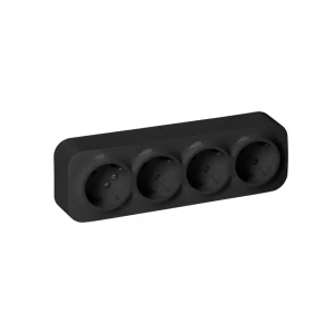 Priză cu 4 locuri todo 16 a 220 - 240 v negru orno