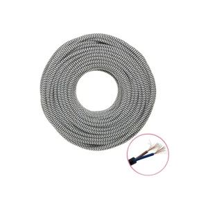 Cablu decorativ 2 * 0.75 mm² alb/negru