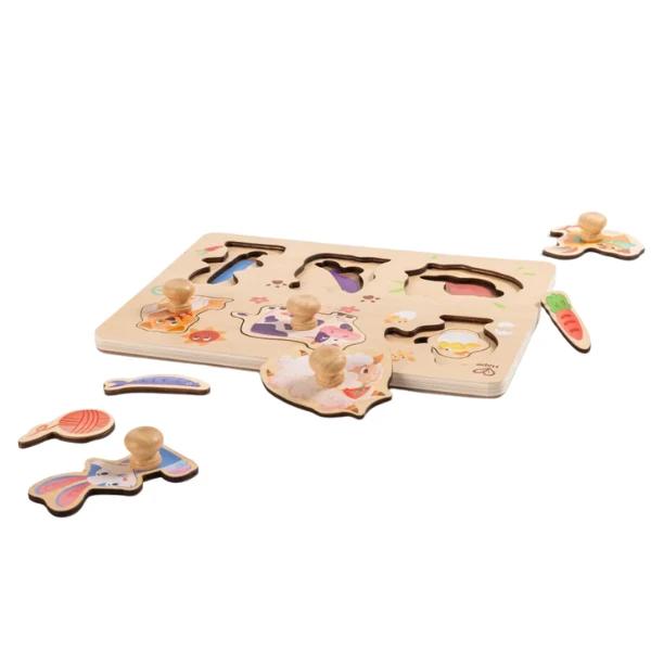 Puzzle "deșteptel" curtea fermierului, 13 piese cu mânere 4