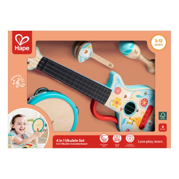 Set de instrumente muzicale 4 în 1 "ukulele" 8