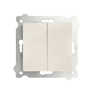 Întrerupător dublu cu revenire karell 10 a 220 - 240 v alb exen elektrik