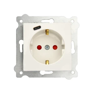 Priză + usb type c karell 16 a 250 v alb exen elektrik
