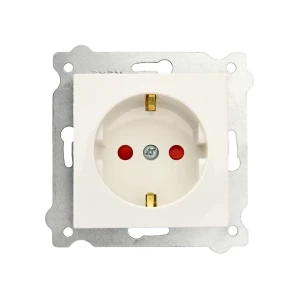 Priză cu împământare și obturator karell 16 a 250 v alb exen elektrik