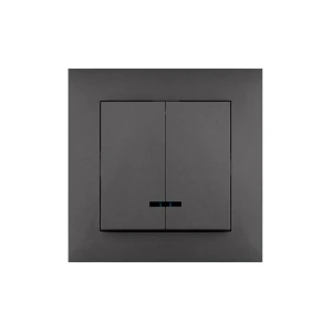 Двойной выключатель с индикатором rosa 10 a 220 - 240 в антрацит elmos