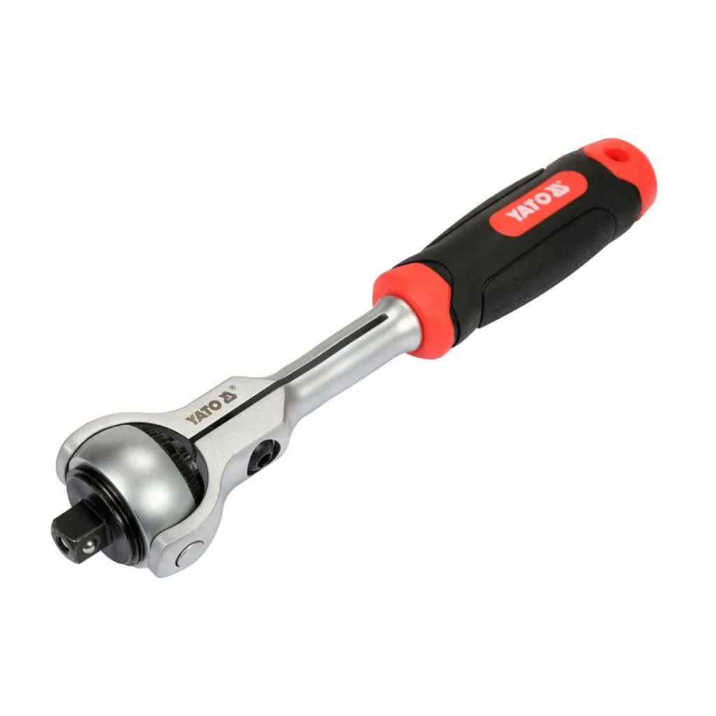 Трещотка с поворотной головкой 3/8" din3122 195 мм yato 3
