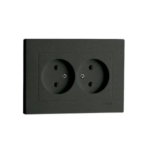 Priză dublă karell 16 a 250 v negru exen elektrik