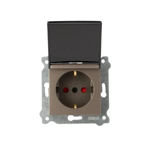 Розетка с защитой и с крышкой karell 16 a 220 - 240 в мокко exen elektrik