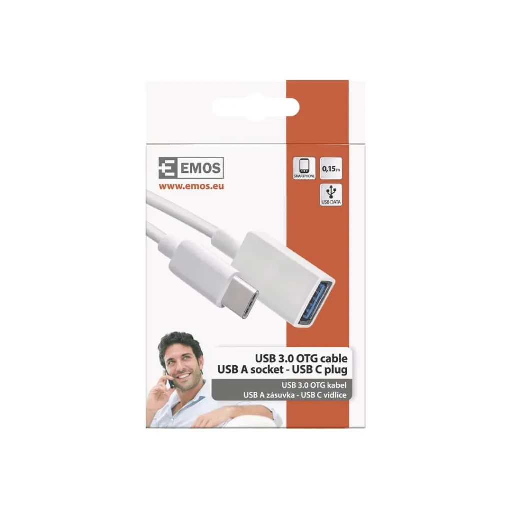 Cablu otg usb a - type c 15 cm emos 2