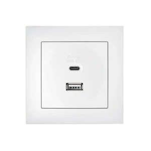 Priză usb rosa 2.1 a 5/12 v alb elmos