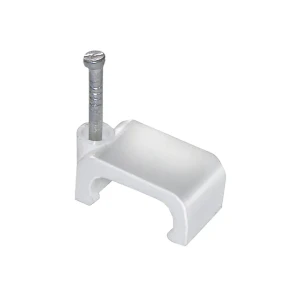 Scoaba plată 12 mm 100 alb plastic/metal iek
