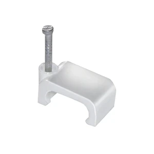 Scoaba plată 7 mm 100 alb plastic/metal iek