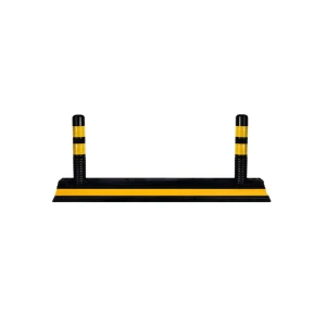 Separator de benzi cu 2 delineatori 140 x 24 x 9.5 / 45 x 8 cm negru/galben mfk