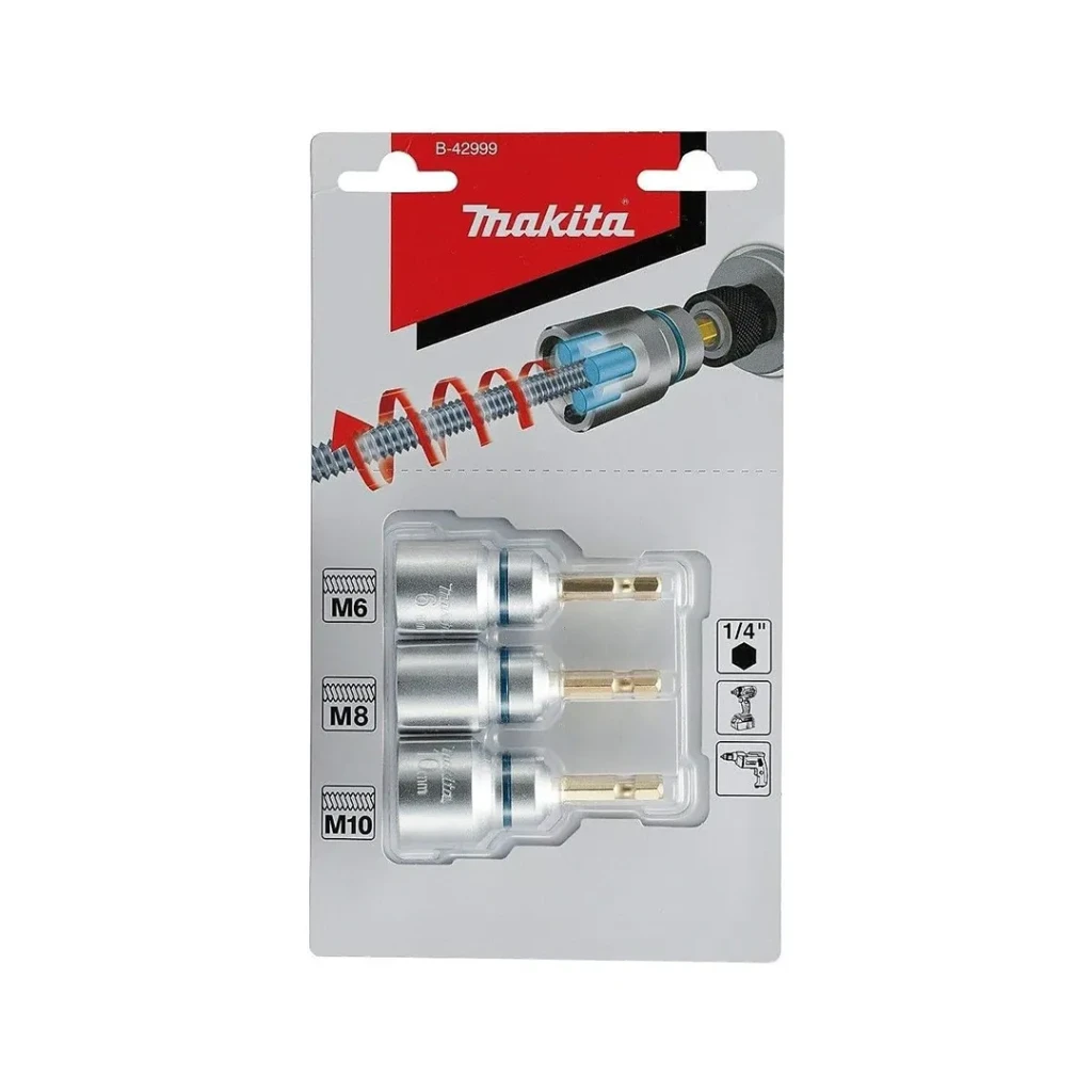 Держатели для шпилек шестигранный 3 шт. 6/8/10 мм 1/4" 66 мм makita 3