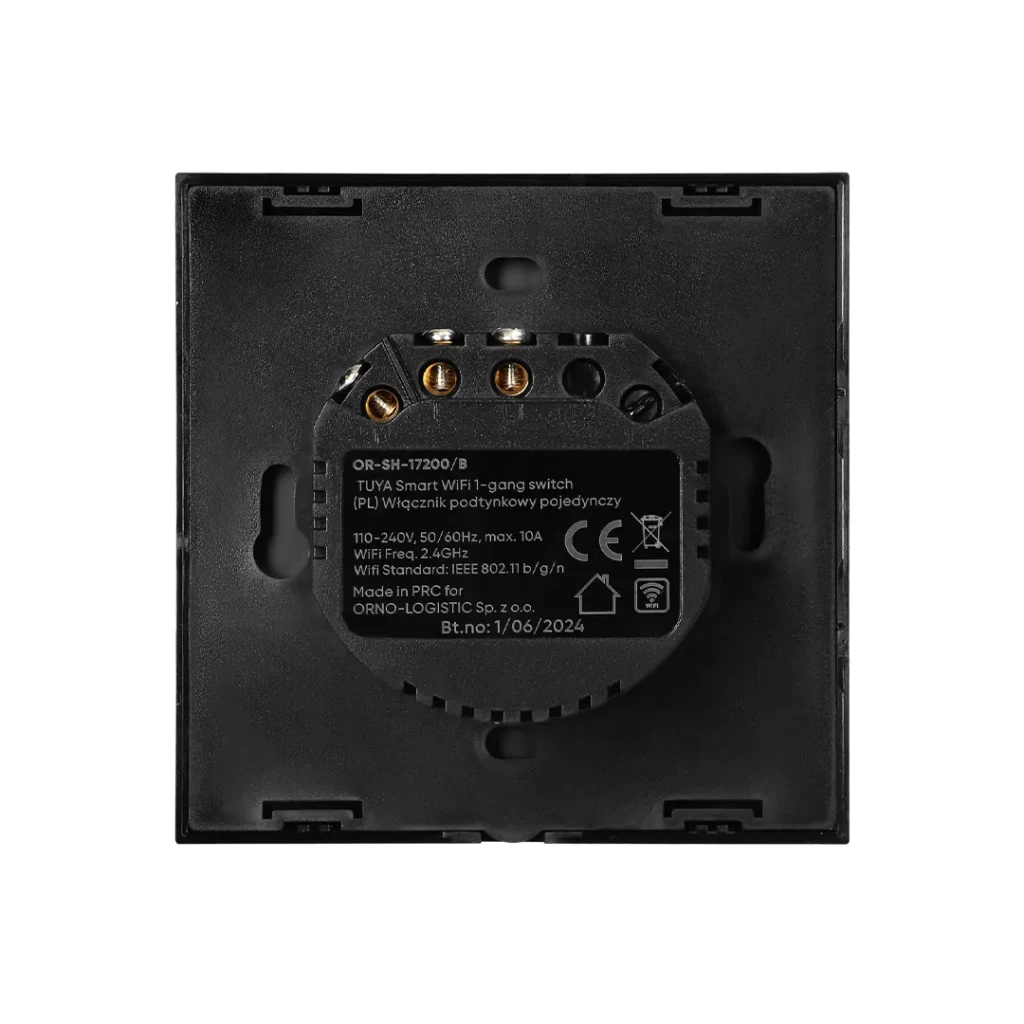 Умный выключатель tuya 10 a 220 - 240 в чёрный orno 3