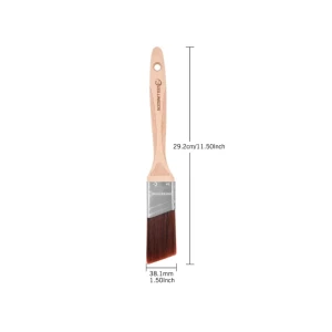 Pensulă unghiulară cu mâner din lemn doberman 38.1 mm rollingdog Thumbnail 2