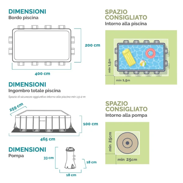 Intex, chevron prism frame rectangular pool, 400 x 200 x 100 см, 6836л, металлический каркас 8