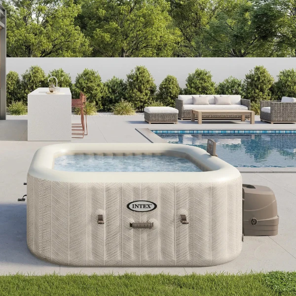 Intex надувной спа джакузи “chevron deluxe square bubble” 173х71см, 795л, 4-х местный 6