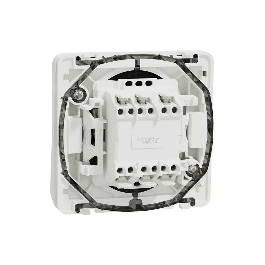 Întrerupător dublu cap scară mureva 10 a 220 - 240 v alb schneider-electric 3