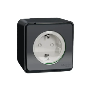 Priză cu obturator și capac mureva 16 a 220 - 240 v antracit schneider-electric