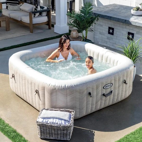 Intex jacuzzi spa gonflabil “chevron deluxe square bubble” 193×71,1098l, 6 persoane 4