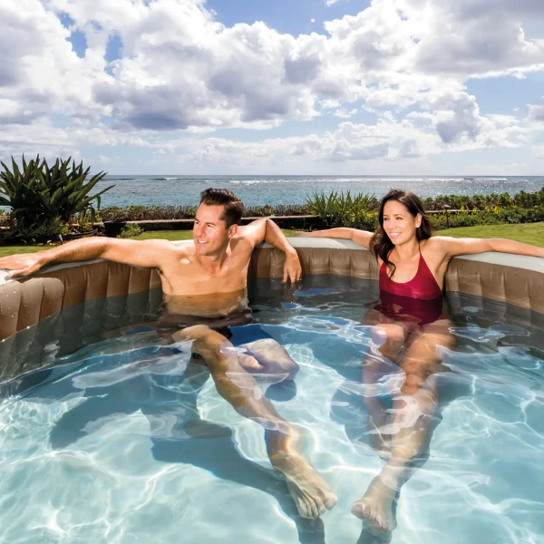 Intex jacuzzi spa gonflabil “sahara tan round bubble spa” 236х71 cm, 1339l, 8 persoane 8