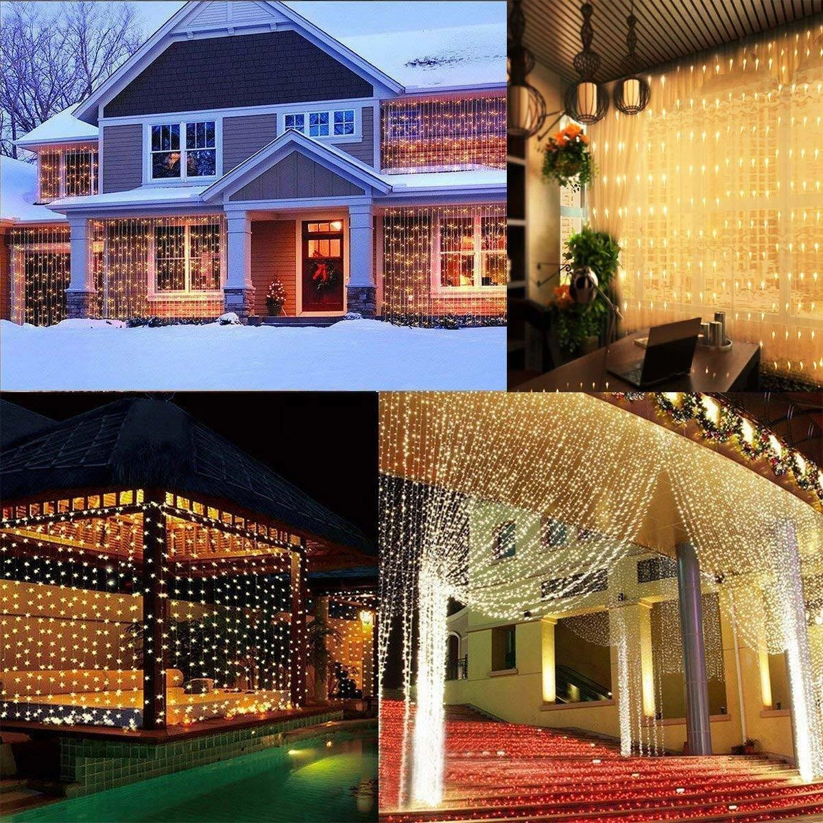 Светящаяся led-гирлянда-штора, тёплый белый, 3×2 м (m13-421) 3