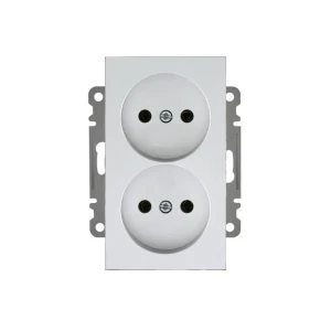 Priză dublă karea 16 a 220 - 240 v alb makel