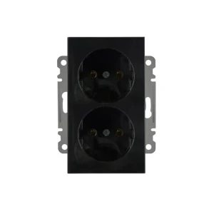 Priză dublă karea 16 a 220 - 240 v negru makel