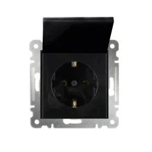 Priză euro cu capac karea 16 a 220 - 240 v negru makel