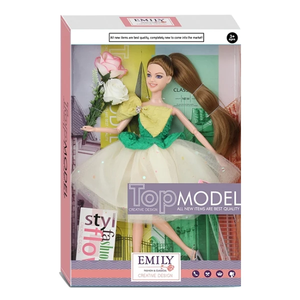 Păpușa emily "top model" cu accesorii și flori 3