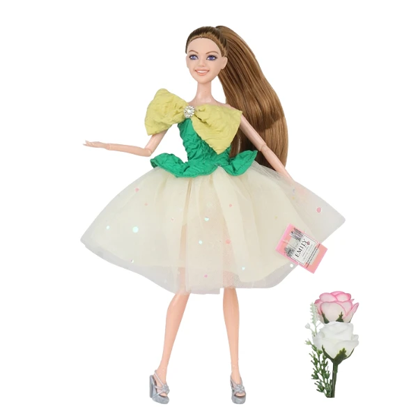 Păpușa emily "top model" cu accesorii și flori 2