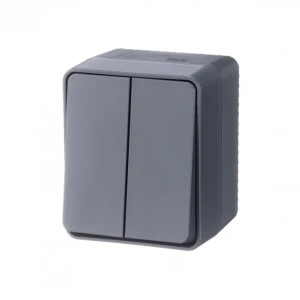 Întrerupător dublu atlas design 10 a 220 - 240 v antracit systeme electric