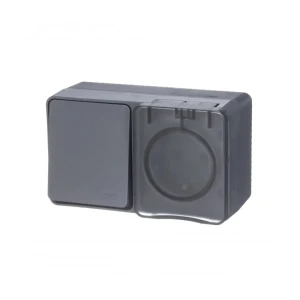 Întrerupător + priză cu capac atlas design 16 a 220 - 240 v antracit systeme electric