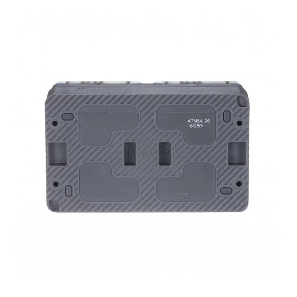 Двойная розетка с крышкой atlas design 16 a 220 - 240 в антрацит systeme electric 2