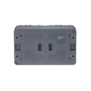 Двойная розетка с крышкой atlas design 16 a 220 - 240 в антрацит systeme electric Thumbnail 2