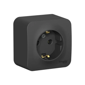 Priză cu împământare blanca 16 a 220 - 240 v antracit systeme electric Thumbnail 2
