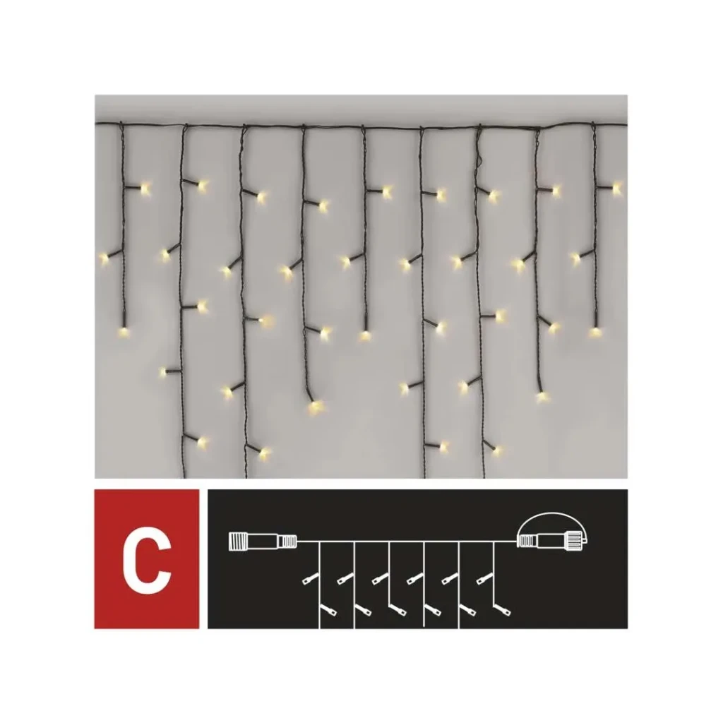 Ghirlandă "țurțuri" 5 w 2.5 m 3000 k 30 v dc ip44 led emos 3
