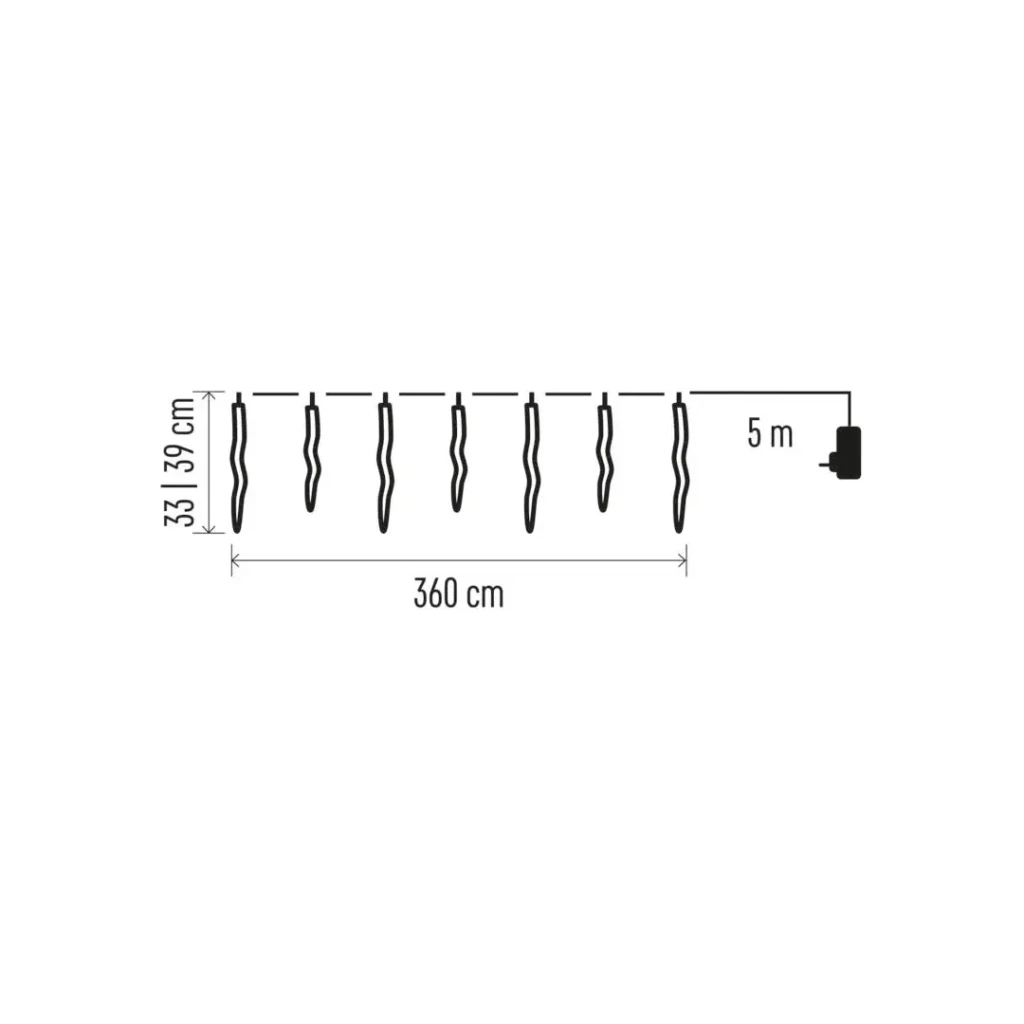 Ghirlandă "12 țurțuri" 6 w 3.6 m 6500 k 220 - 240 v ip44 led emos 2