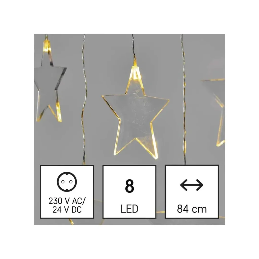 Ghirlandă "cortină-stele" 3.6 w 84 x 45 cm 3000 k 220 - 240 v ip44 led emos 2