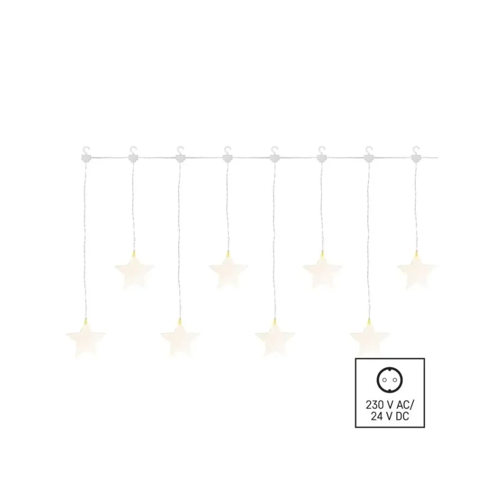 Ghirlandă "cortină-stele" 3.6 w 84 x 45 cm 3000 k 220 - 240 v ip44 led emos 3